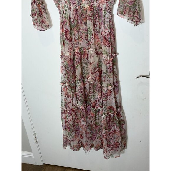 MISA LOS ANGELES Pamelina Chiffon Tiered Maxi Dress Paisley Shopbop S Small Wome - Picture 5 of 11